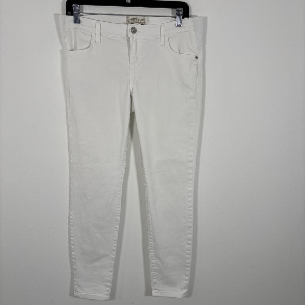 Current Elliot x Hatch‎ Denim Jean Pant 26 White Skinny Stiletto Sugar Maternity